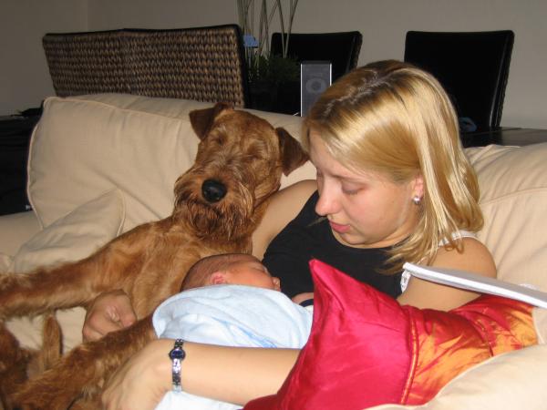 Merijn en Floyd vragen aandacht van Lizanne 3, geplaatst door papa Boudewijn op 2004-06-08