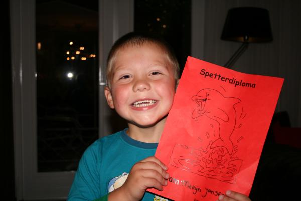 Merijn met zijn Spetterdiploma!, geplaatst door mama Lizanne op 2008-09-19