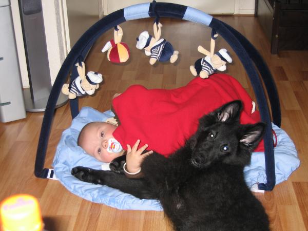 Merijn samen met Silver., geplaatst door mama Lizanne op 2004-11-05