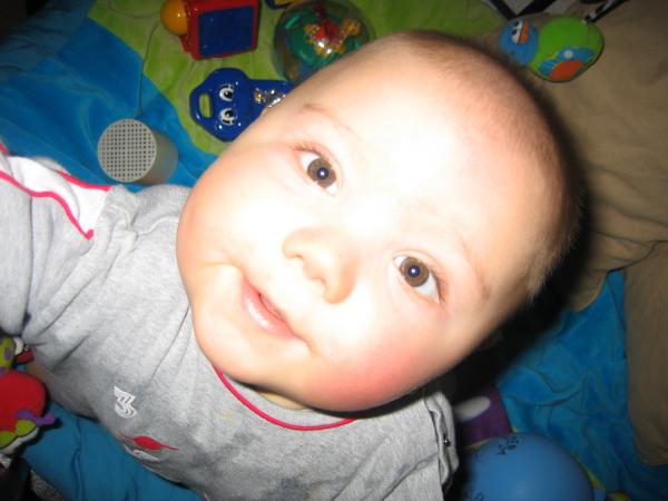 Merijn staat in de box., geplaatst door mama Lizanne op 2005-01-13